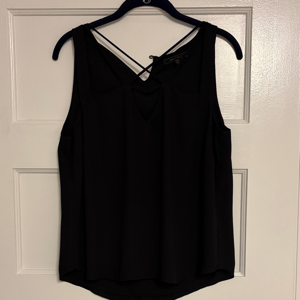 BCBGMaxAzria Black Tank Top with Strappy Detail
